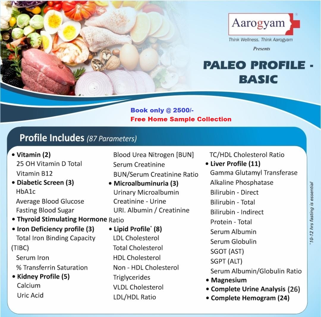 Thyrocare Paleo Test Get 85 Test Just At 2500